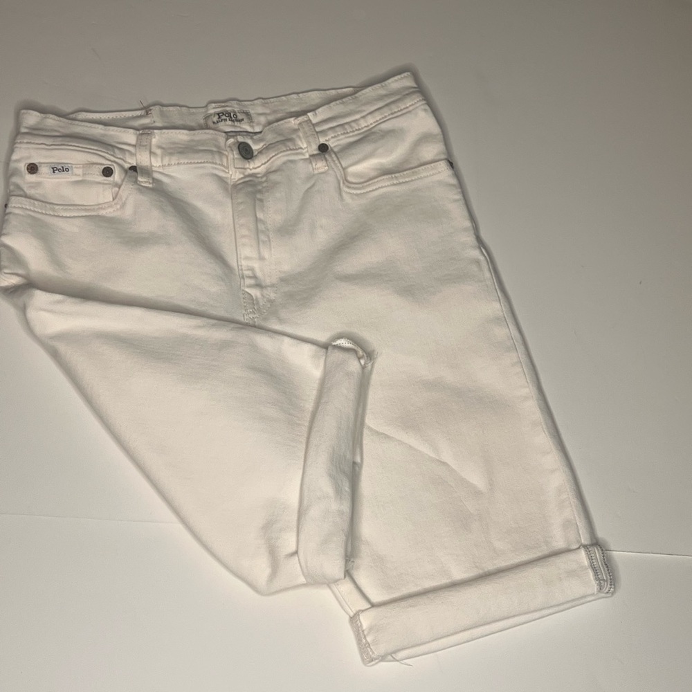 Big Boys Polo by Ralph Lauren white cuffed Denim Shorts